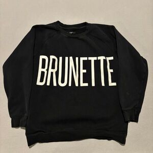 Brunette The Label Pullover Sweatshirts Size XS Spellout Oversize Fit Fall Outdo